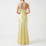 Carlena | Elegancka Damska Sukienka Maxi Halter z Drapowaniem