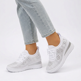 Carlena | Damskie Sneakersy Ortopedyczne BONNIE z Cyrkoniami i Oddychającą Cholewką