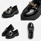 Carlena | Damskie Loafersy Chunky z Ozdobnym Łańcuszkiem i Grubą Podeszwą