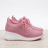 Carlena | Damskie Sneakersy Ortopedyczne BONNIE z Cyrkoniami i Oddychającą Cholewką