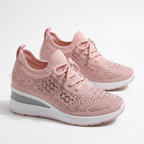 Carlena | Damskie Sneakersy Ortopedyczne BONNIE z Cyrkoniami i Oddychającą Cholewką