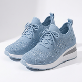 Carlena | Damskie Sneakersy Ortopedyczne BONNIE z Cyrkoniami i Oddychającą Cholewką