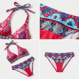 Carlena | Damskie Bikini Boho z Kwiatowym i Geometrycznym Wzore