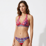 Carlena | Damskie Bikini Boho z Kwiatowym i Geometrycznym Wzore