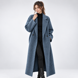 Carlena | Elegancki Płaszcz Oversize z Wełnianym Efektem