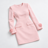 Carlena | Elegancka Sukienka Mini z Ozdobnymi Mankietami