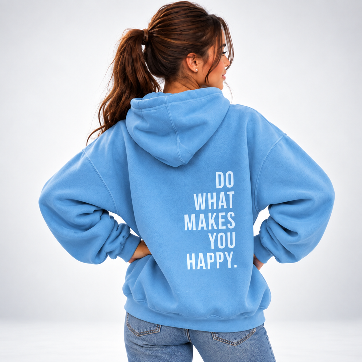 Carlena | Bluza Oversize z Nadrukiem na Plecach