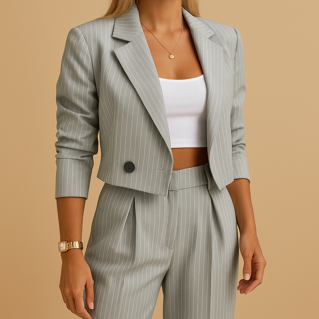 Carlena | Elegancki damski zestaw z marynarką i spodniami