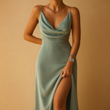 Carlena | Elegancka damska sukienka maxi z dekoltem V | Elżbieta