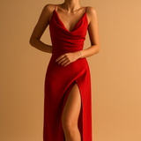 Carlena | Elegancka damska sukienka maxi z dekoltem V | Elżbieta