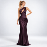 Carlena | Elegancka Sukienka Maxi na Jedno Ramię z Drapowaniem