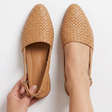 Carlena | Damskie Plecione Loafersy Slingback z Regulowanym Paskiem