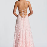 Carlena | Elegancka sukienka maxi z kwiatową koronką