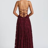 Carlena | Elegancka sukienka maxi z kwiatową koronką