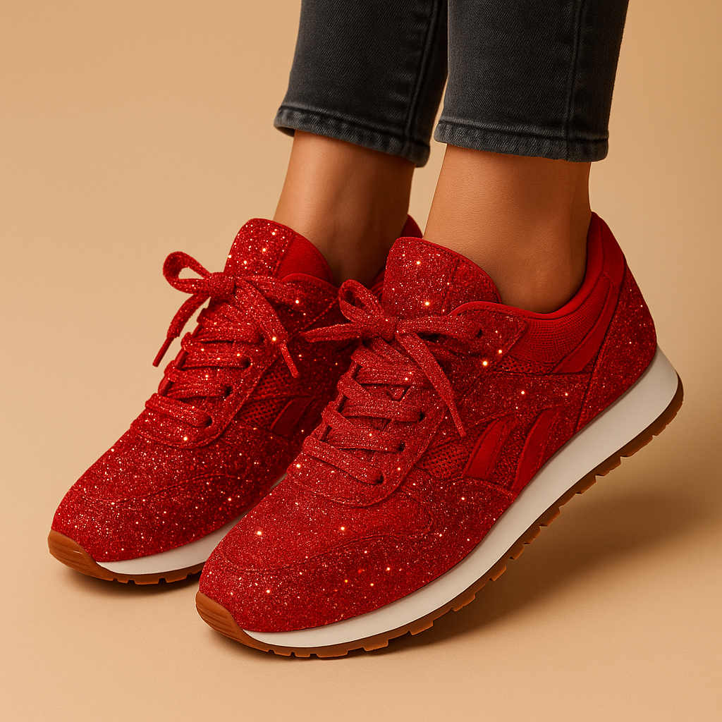 Carlena | Brokatowe sneakersy damskie z cekinami | Emilia