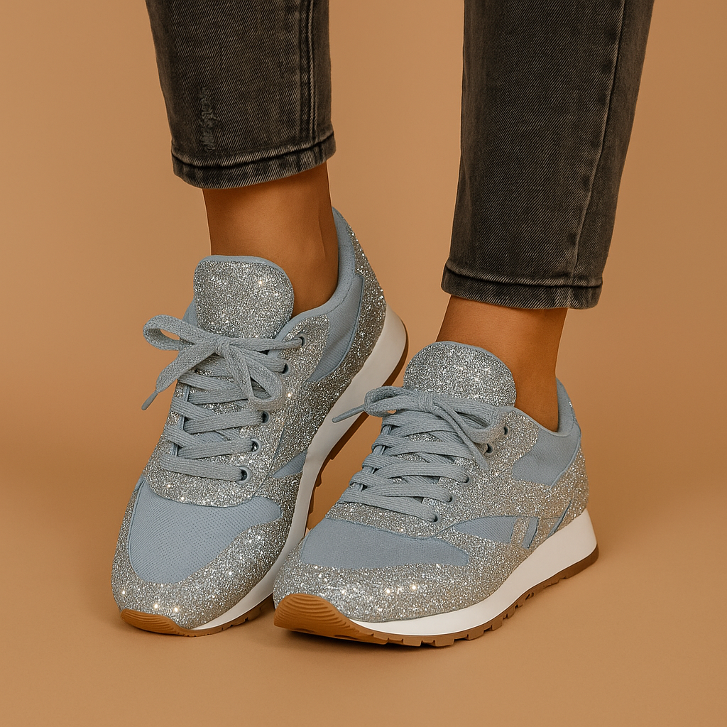 Carlena | Brokatowe sneakersy damskie z cekinami | Emilia
