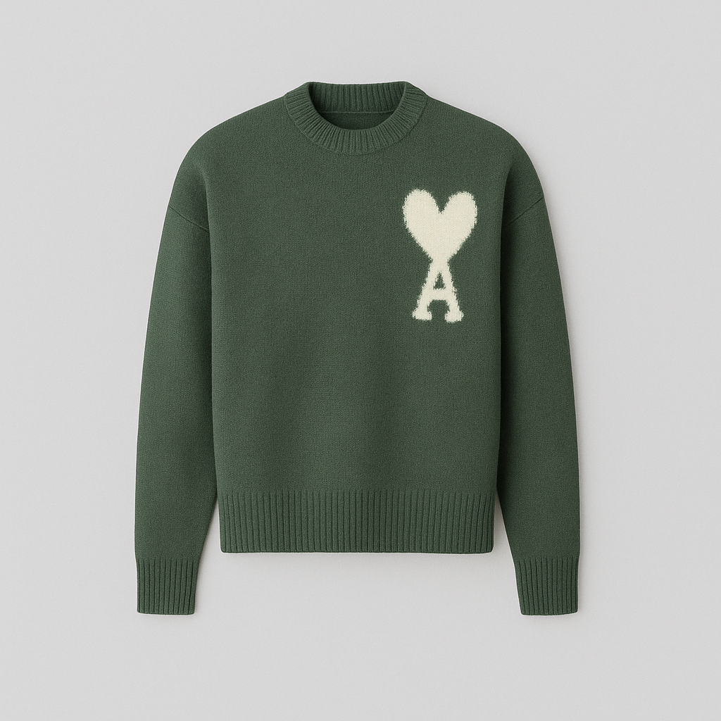 Carlena | Sweter oversize z dzianiny z detalem serca