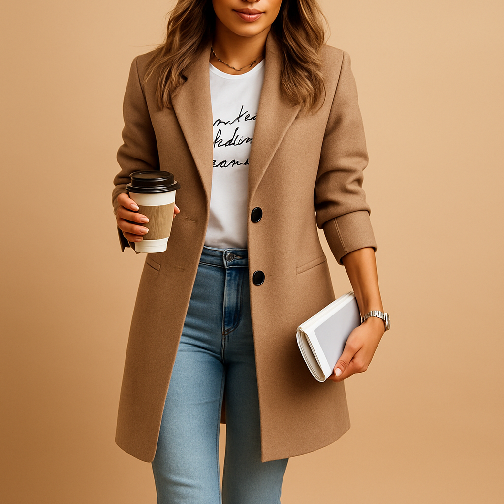 Carlena | Elegancki płaszcz damski o średniej długości | Irena