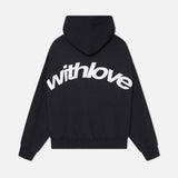 Carlena | Bluza damska oversize z nadrukiem "Withlove” z kapturem