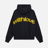 Carlena | Bluza damska oversize z nadrukiem "Withlove” z kapturem