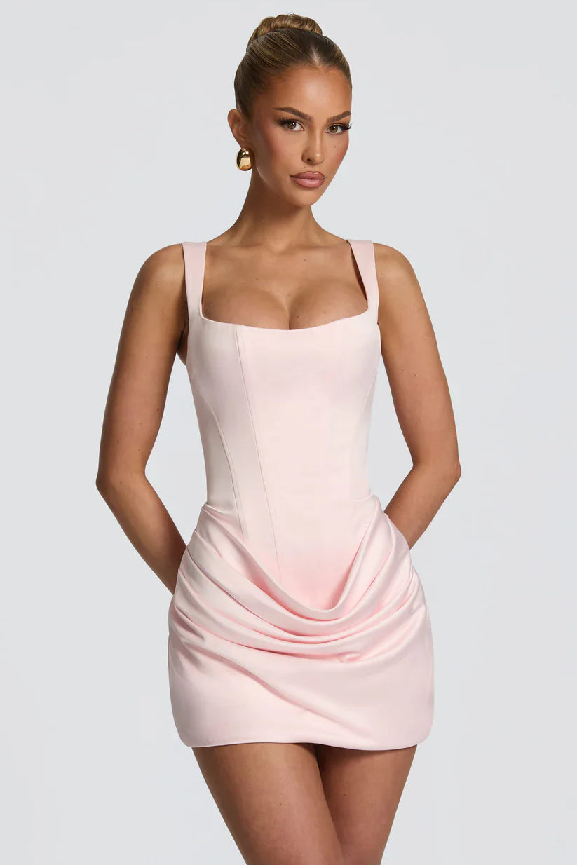 Carlena | Elegancka sukienka mini z gorsetem i marszczeniem