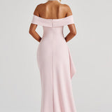 Carlena | Elegancka sukienka maxi z dekoltem Bardot