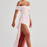 Carlena | Elegancka sukienka maxi z dekoltem Bardot