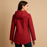 Carlena | Długi damski płaszcz przeciwdeszczowy z kapturem, wodoodporny | Lucyna