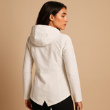 Carlena | Długi damski płaszcz przeciwdeszczowy z kapturem, wodoodporny | Lucyna