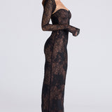 Carlena | Elegancka koronkowa sukienka maxi sweetheart