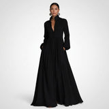 Carlena | Elegancka Sukienka Maxi z Guzikami i Kieszeniami