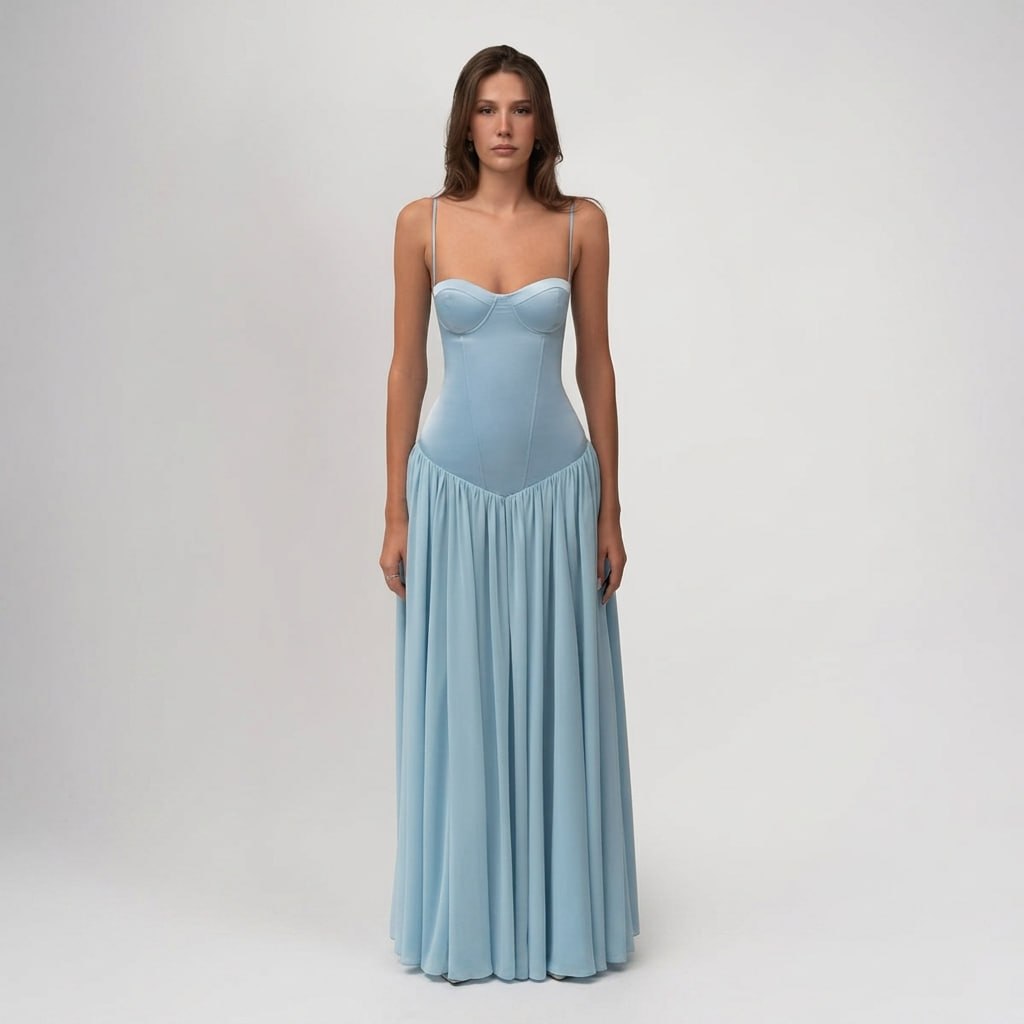 Carlena | Elegancka sukienka maxi z gorsetem sweetheart