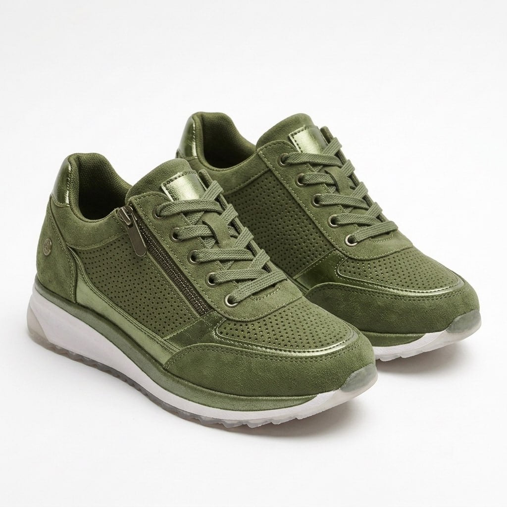 Carlena | Damskie Sneakersy Ortopedyczne Walking z Zamkiem i Amortyzacją