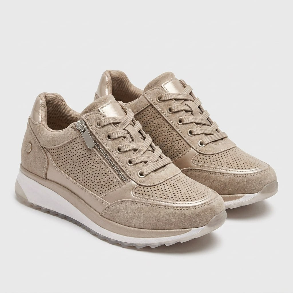 Carlena | Damskie Sneakersy Ortopedyczne Walking z Zamkiem i Amortyzacją