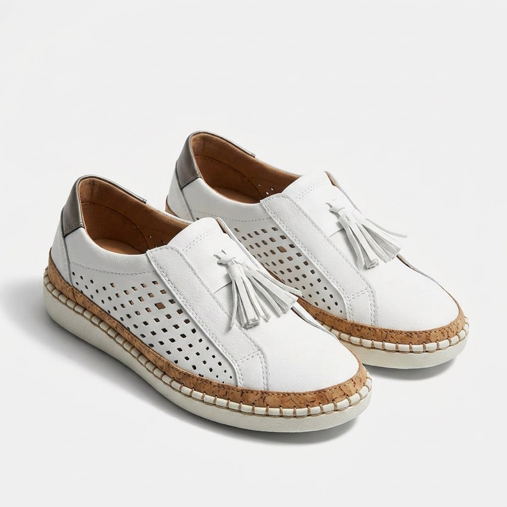 Carlena | Damskie Ortopedyczne Półbuty Slip-on Zosia z Ażurową Cholewką