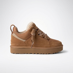 Ocieplane sneakersy na platformie z futerkiem brązowe – bok