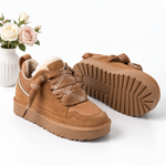 Ocieplane sneakersy na platformie z futerkiem – podeszwa