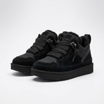 Ocieplane sneakersy na platformie z futerkiem czarne