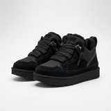 Ocieplane sneakersy na platformie z futerkiem czarne