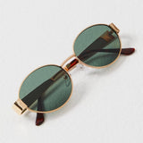 Carlena | Owalne okulary przeciwsłoneczne retro z metalową oprawką UV400