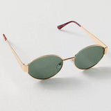 Carlena | Owalne okulary przeciwsłoneczne retro z metalową oprawką UV400