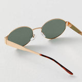 Carlena | Owalne okulary przeciwsłoneczne retro z metalową oprawką UV400