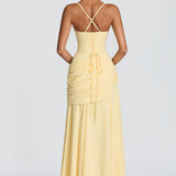 Carlena | Elegancka sukienka maxi z drapowaniem