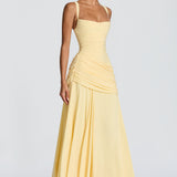 Carlena | Elegancka sukienka maxi z drapowaniem