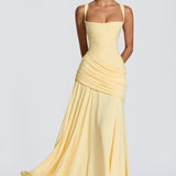 Carlena | Elegancka sukienka maxi z drapowaniem