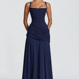 Carlena | Elegancka sukienka maxi z drapowaniem