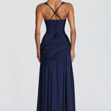 Carlena | Elegancka sukienka maxi z drapowaniem
