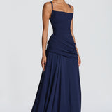 Carlena | Elegancka sukienka maxi z drapowaniem