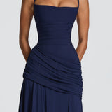 Carlena | Elegancka sukienka maxi z drapowaniem