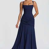 Carlena | Elegancka sukienka maxi z drapowaniem